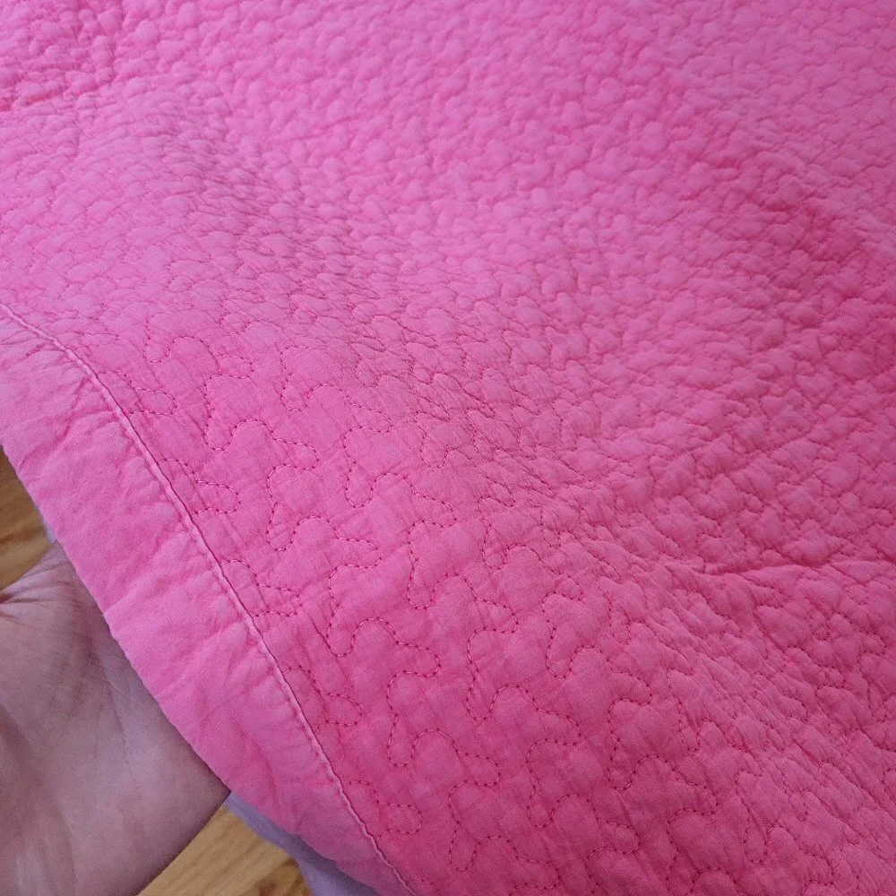 Queen Size Quilted Pink Textured Light Weight 100% Cotton Comfort Bed Blanket
